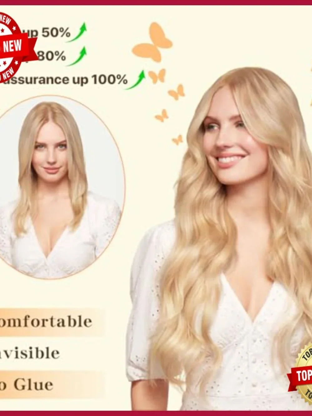 16 Inch Real Human Hair Halo Extensions, Invisible Wire, 65g Weight